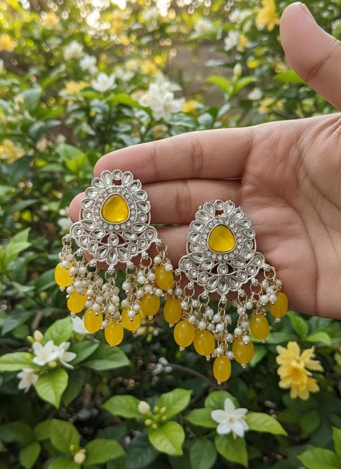 Lavender Noor Kundan Chandeliers - Image 10