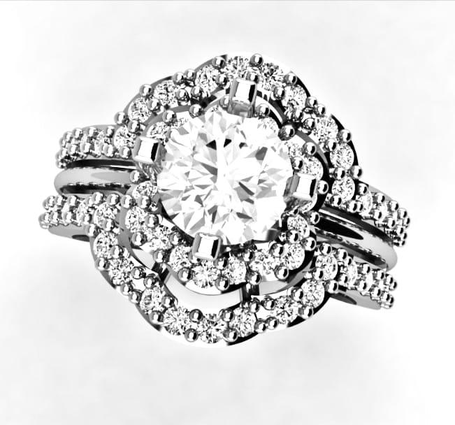 Radiant Double Halo Ring