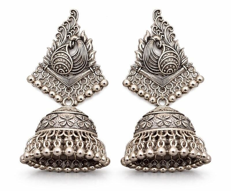 Mayura Royal Oxidized Jhumkas