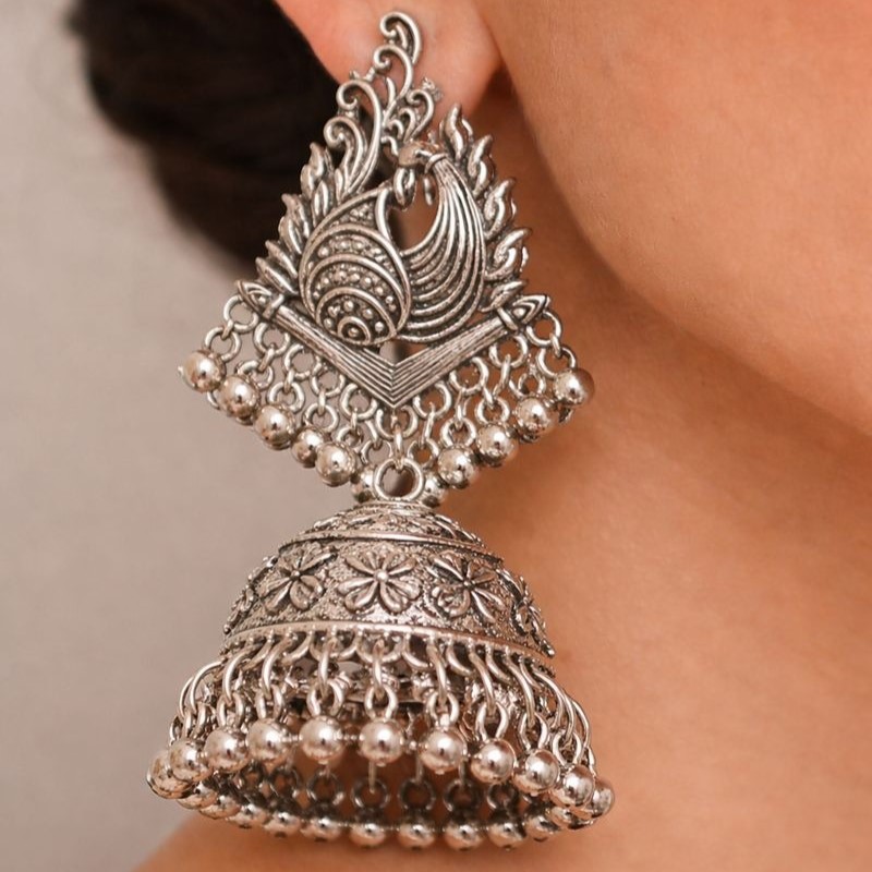 Mayura Royal Oxidized Jhumkas - Image 3