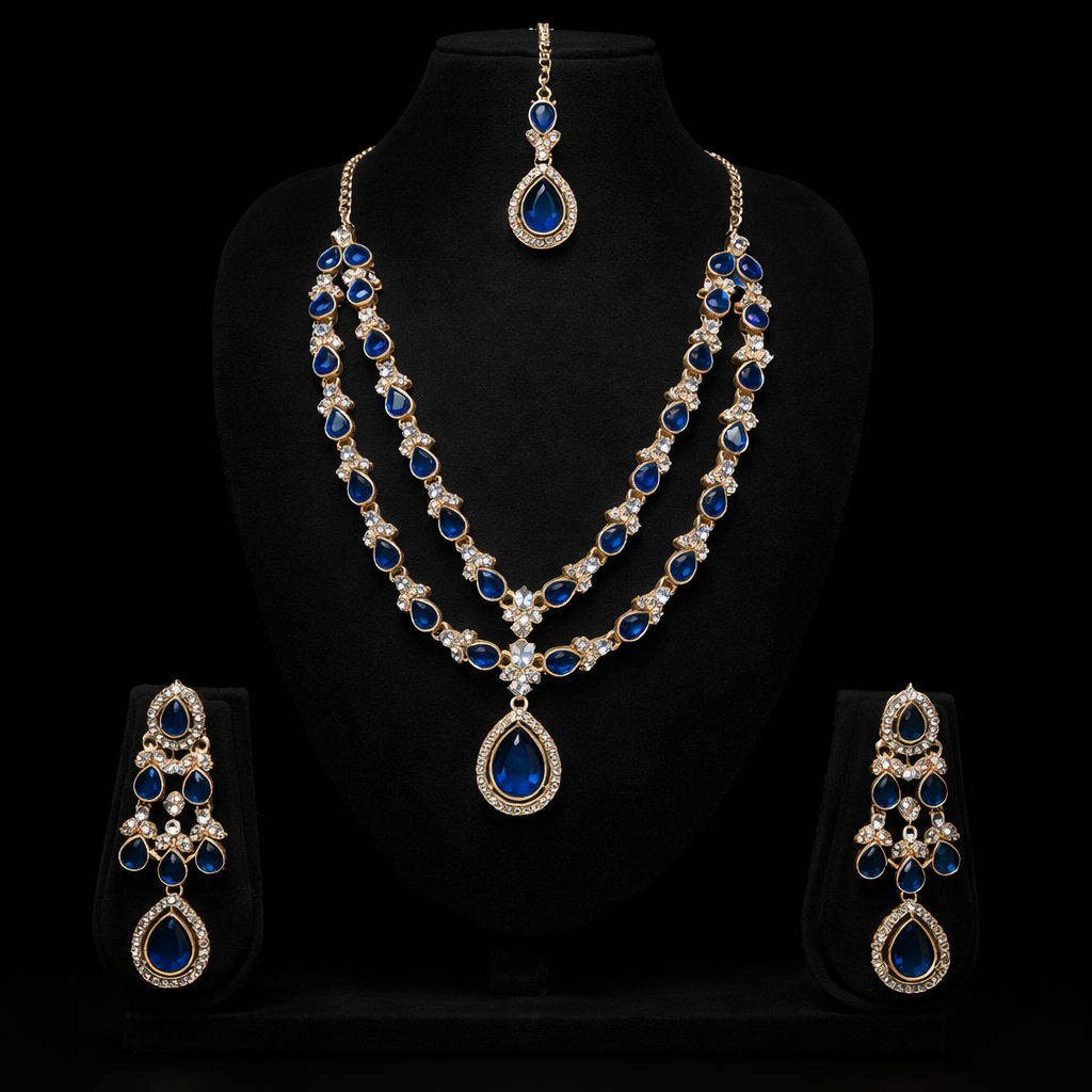 Sapphire Elegance Necklace Set
