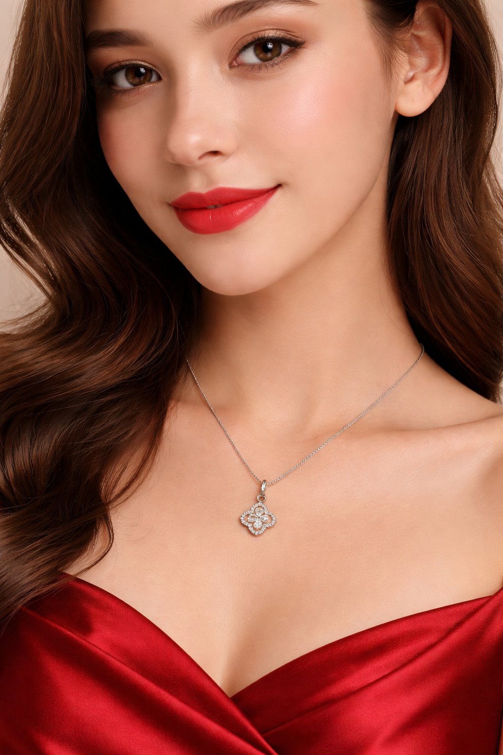 Elegant Diamond Bloom AD Pendant