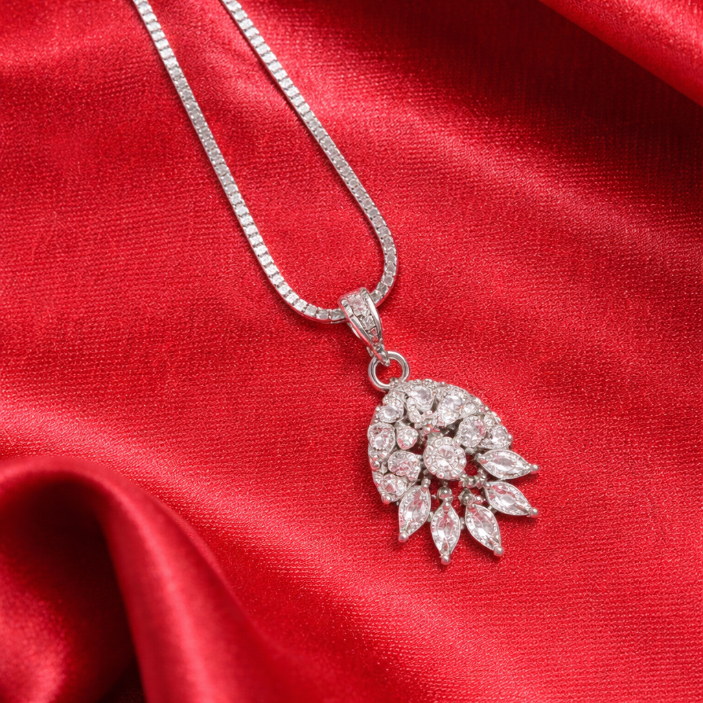 Radiant Leaf Drop AD Diamond Pendant - Image 3