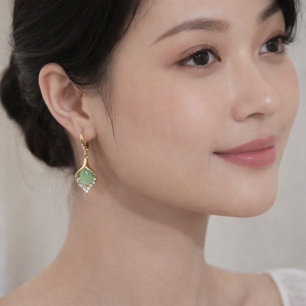 Emerald Drop Grace Earrings