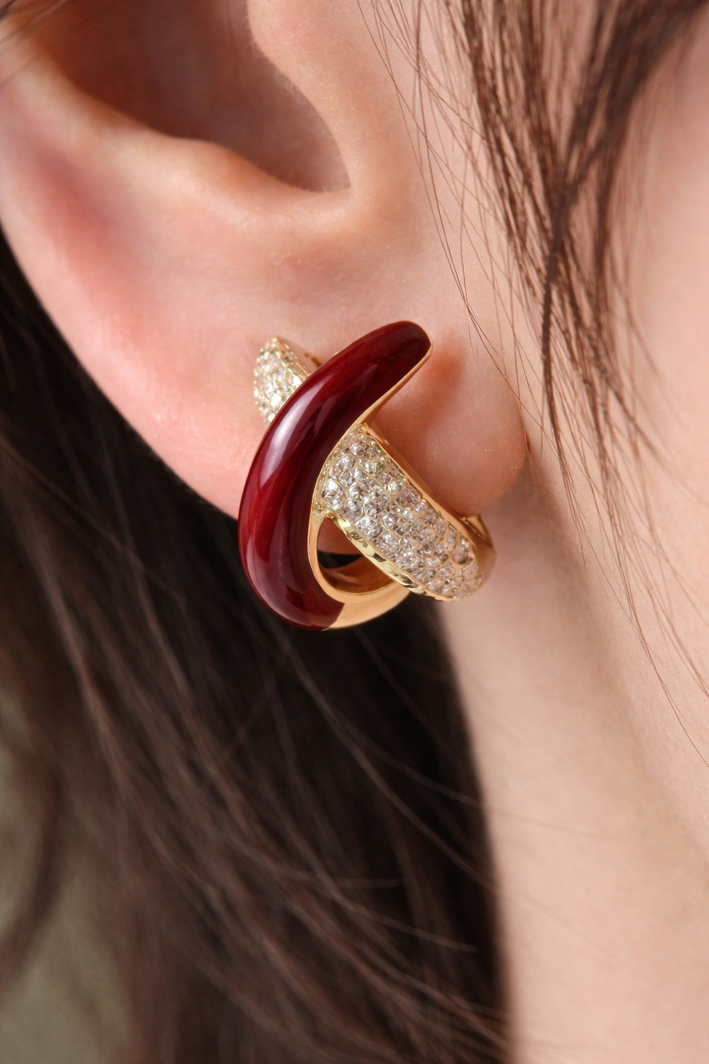 Crimson Curve Luxe Earrings - Image 2