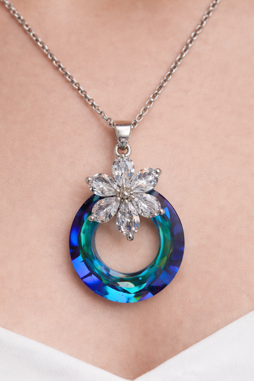 Ocean Bloom Crystal Pendant Set - Image 3