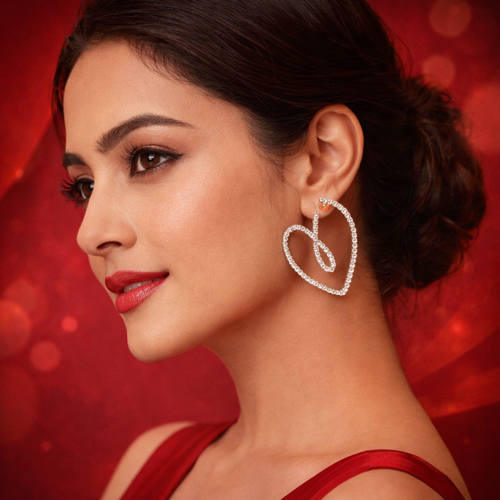 Eternal Heart Sparkle Earrings - Image 3