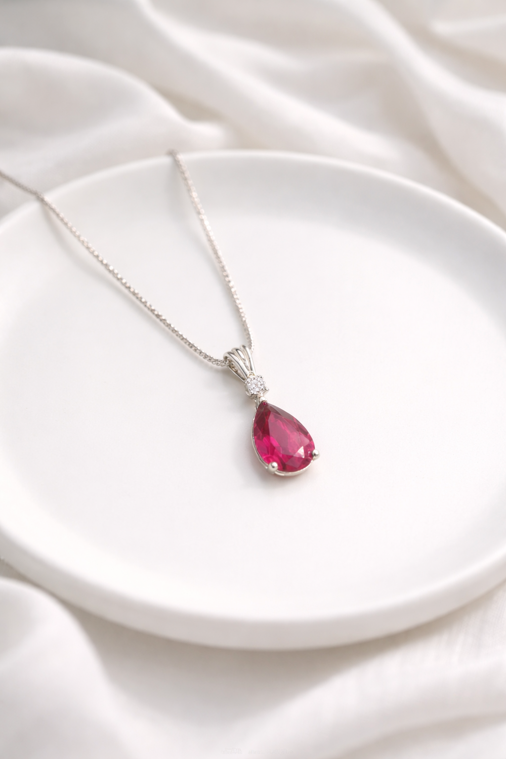 Elegant Teardrop Crystal AD Pendant Necklace for Women - Image 2