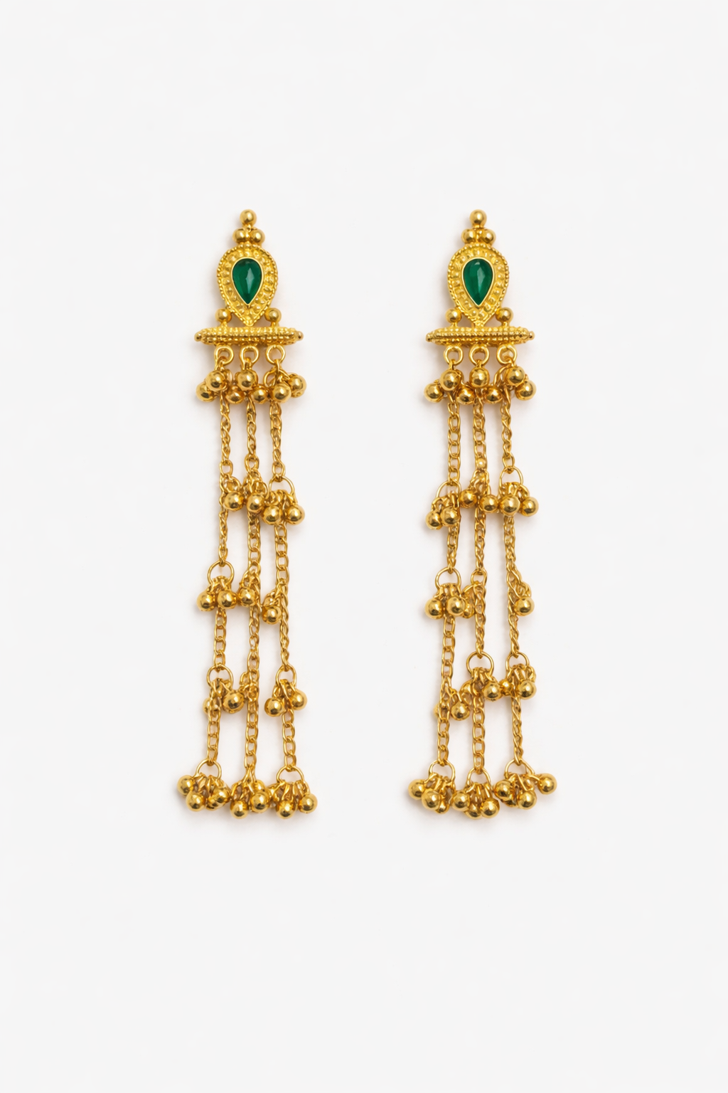 Kashmiri Zariya Emerald Jhumke - Image 3