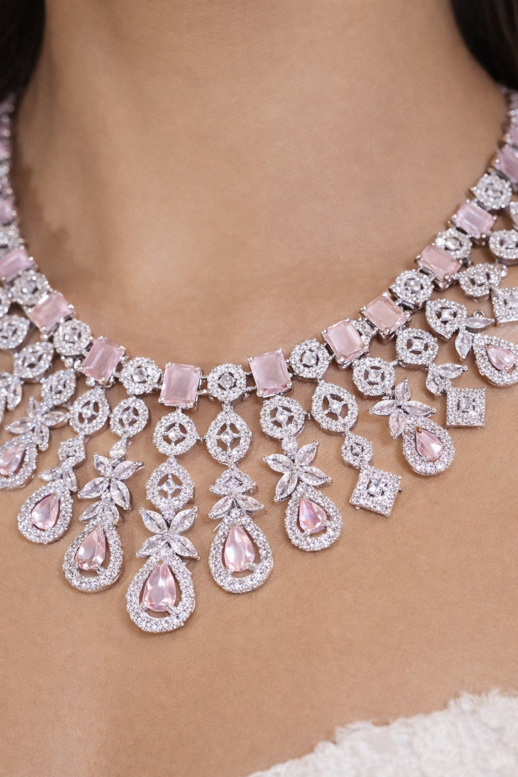 Royal Sapphire Cascade Necklace Set - Image 2