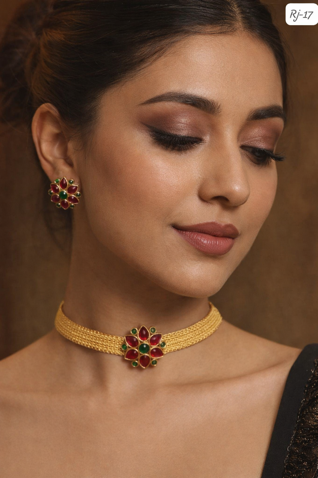 Royal Kundan Bloom Choker Set - Image 3