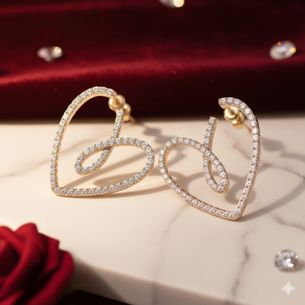 Eternal Heart Sparkle Earrings - Image 2