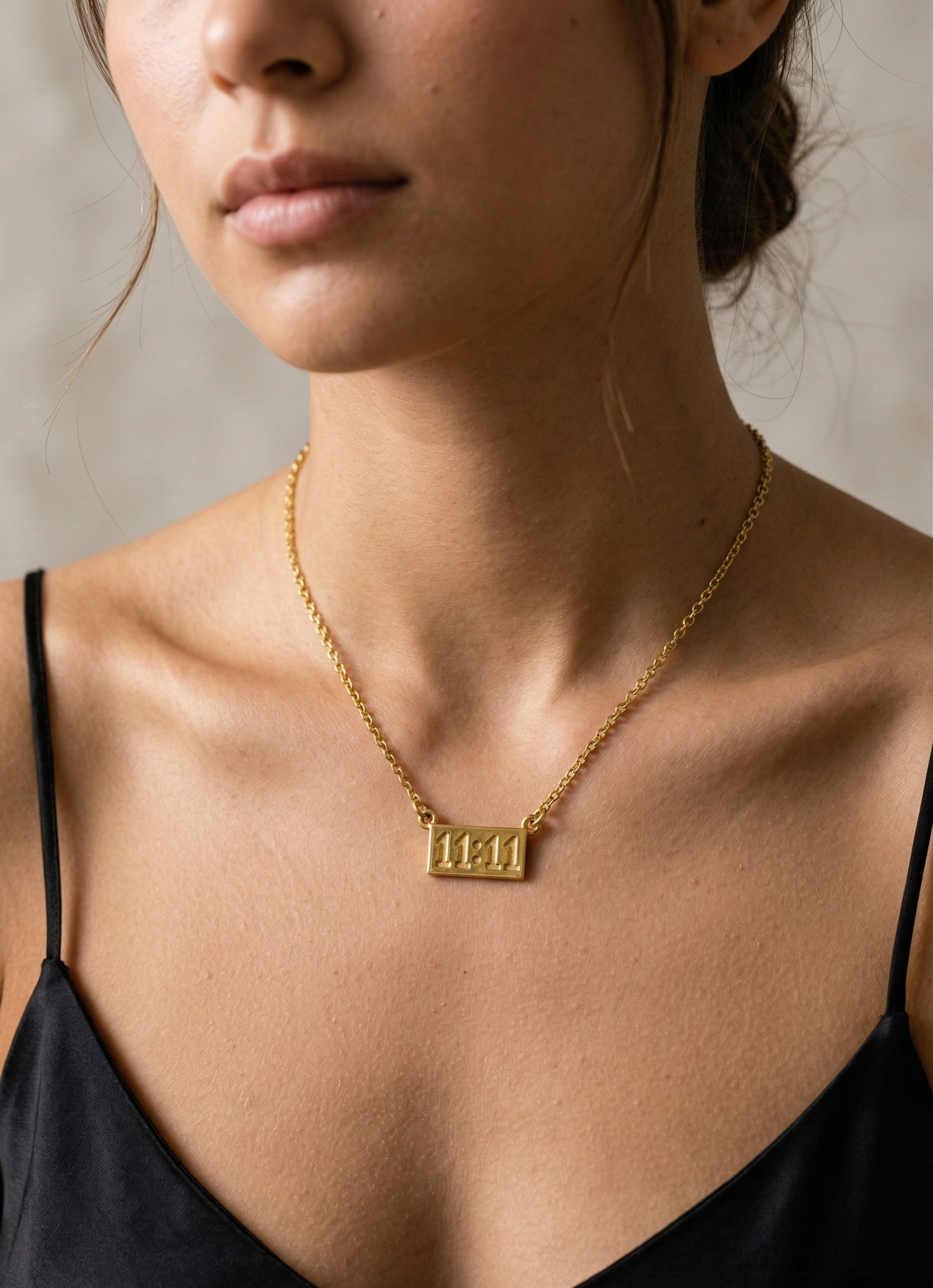 Gold Plated 11:11 Manifestation Pendant & Rose Charm Necklace Combo - Image 2