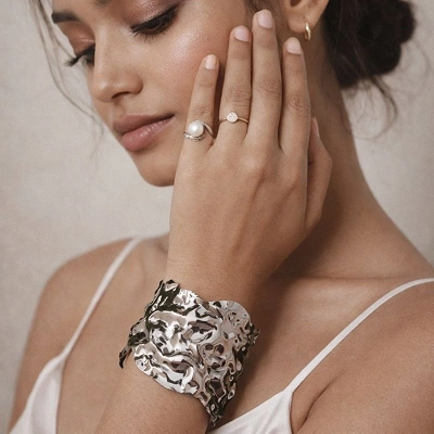 Aurora Crushed Silver Cuff