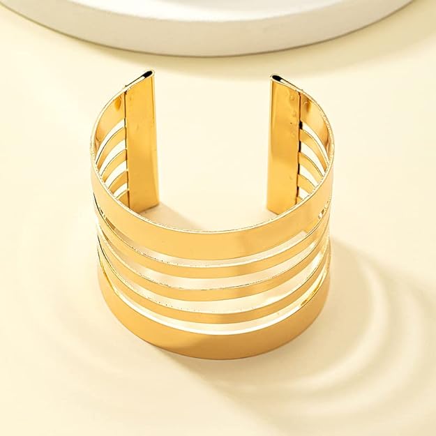 Golden Layered Cuff Bracelet - Image 2