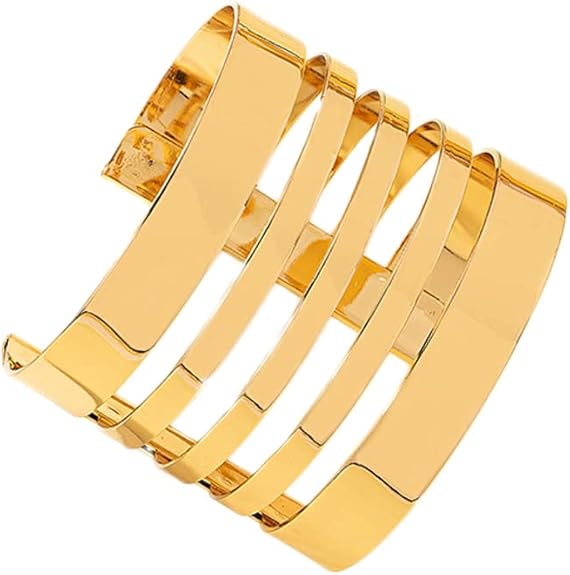 Golden Layered Cuff Bracelet - Image 3