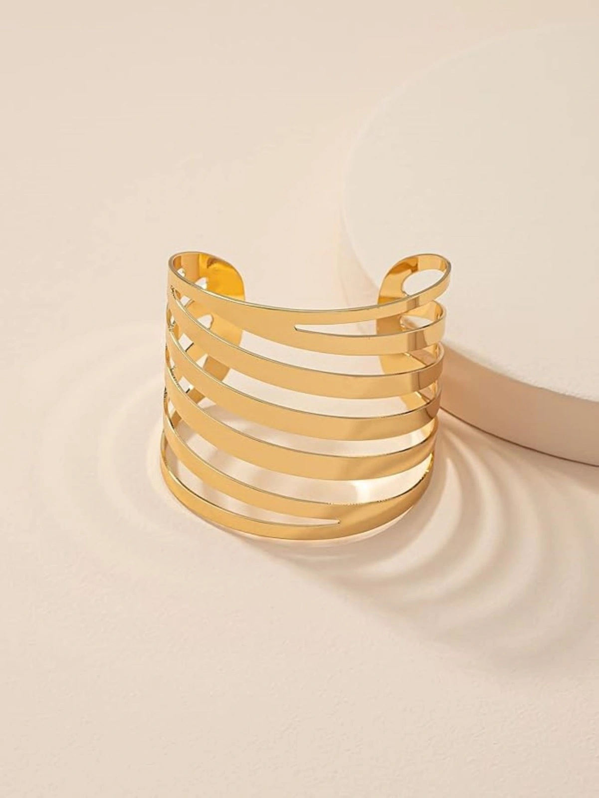 Golden Wave Layered Cuff Bracelet - Image 2