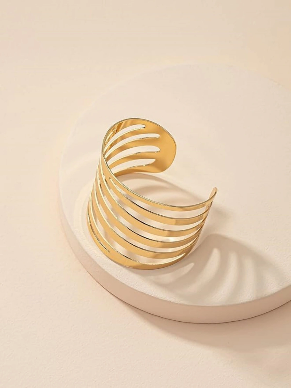 Golden Wave Layered Cuff Bracelet - Image 3